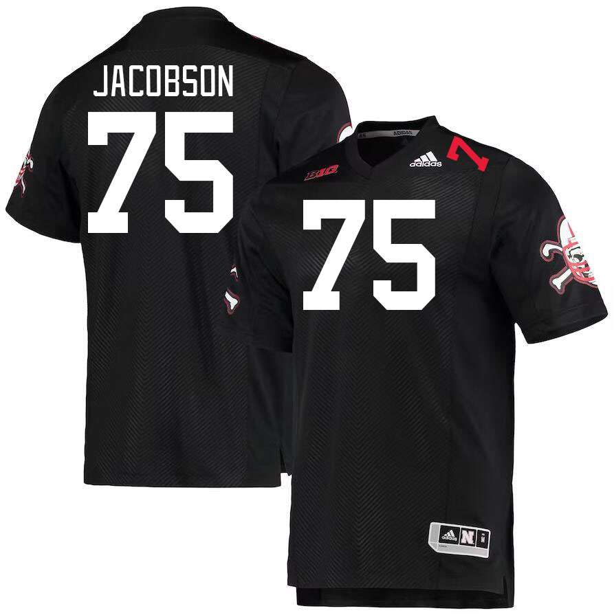 #75 Larry Jacobson Nebraska Cornhuskers Jerseys Football Stitched-Black